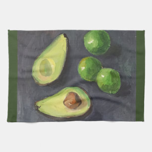 Avocado Lime Green Grau Art Geschirrtuch