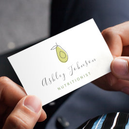 Avocado Line Art Food Nutritionist Diätin Saubere Visitenkarte