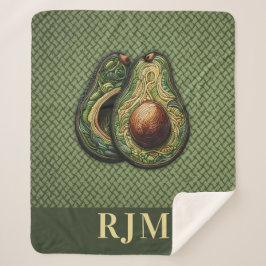 Avocado Lover Imitats Stickerei Sherpadecke