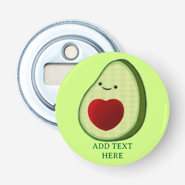 Avocado Lover Niedlich Cartoon Flaschenöffner (Vorderseite)