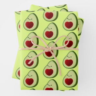 Avocado Lover Niedlich Cartoon Geschenkpapier Set