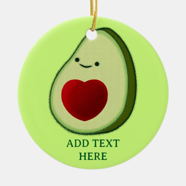 Avocado Lover Niedlich Cartoon Keramik Ornament (Vorne)