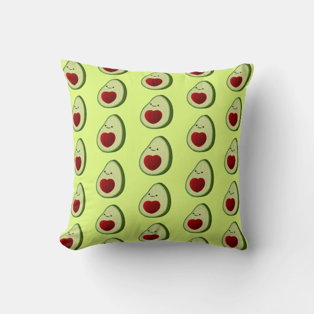Avocado Lover Niedlich Cartoon Kissen (Vorderseite)
