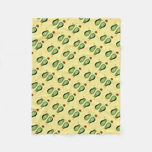 Avocado lustige zujubelnde grüne Grube Handstand Fleecedecke (Vorderseite)
