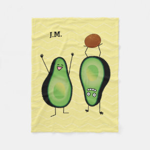 Avocado lustige zujubelnde grüne Grube Handstand Fleecedecke