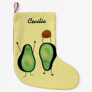 Avocado lustige zujubelnde grüne Grube Handstand Kleiner Weihnachtsstrumpf