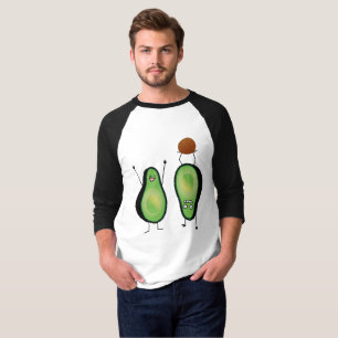 Avocado lustige zujubelnde grüne Grube Handstand T-Shirt