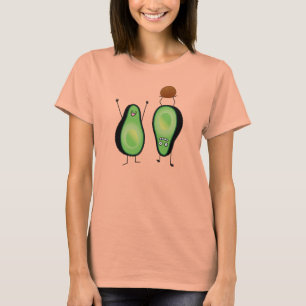 Avocado lustige zujubelnde grüne Grube Handstand T-Shirt
