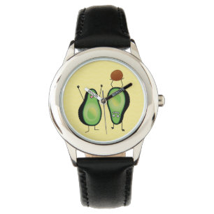 Avocado lustiges Beisammensein Handstand Grün Grub Armbanduhr