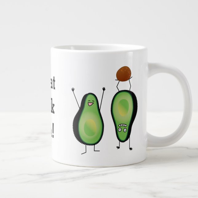 Avocado lustiges Beisammensein Handstand Grün Grub Jumbo-Tasse (Rechts)