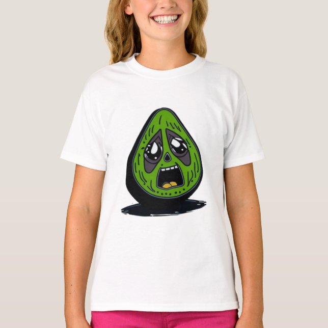 Avocado-lustiges Gesicht T-Shirt (Vorderseite)