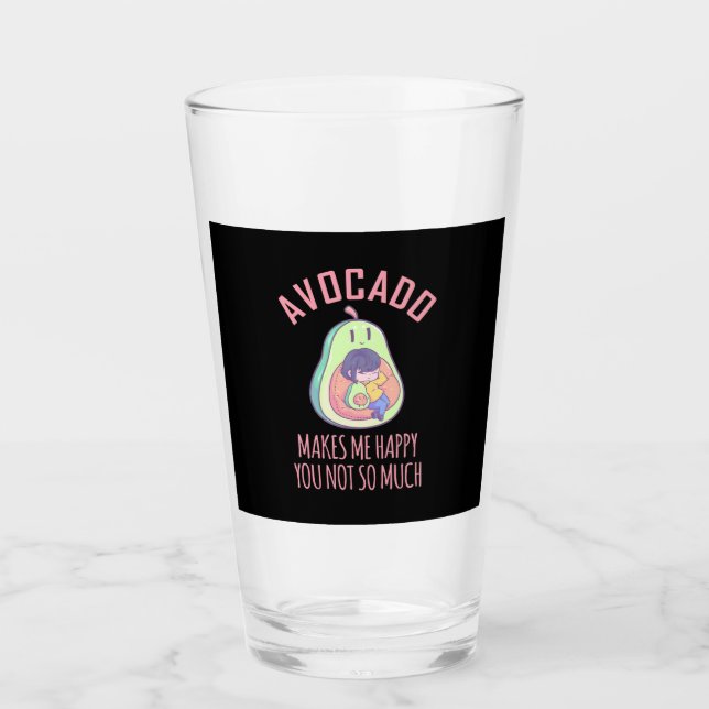 Avocado macht mich glücklich glas (Vorderseite)