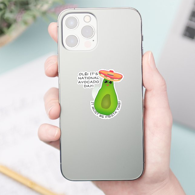 Avocado-Mädchen mit Sombrero Aufkleber (Telefon)