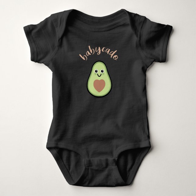 Avocado mit Herz Babycado für ein Baby Baby Strampler (Vorderseite)