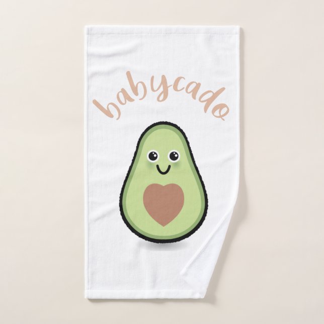 Avocado mit Herz Babycado für ein Baby Handtuch (Handtuch)