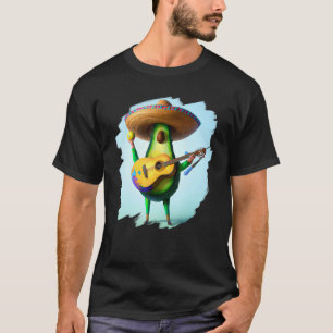 Avocado mit Sombrero spielt Gitarre Musik Guit T-Shirt