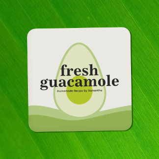 Avocado - Modernes Guacamole-Etikett Quadratischer Aufkleber