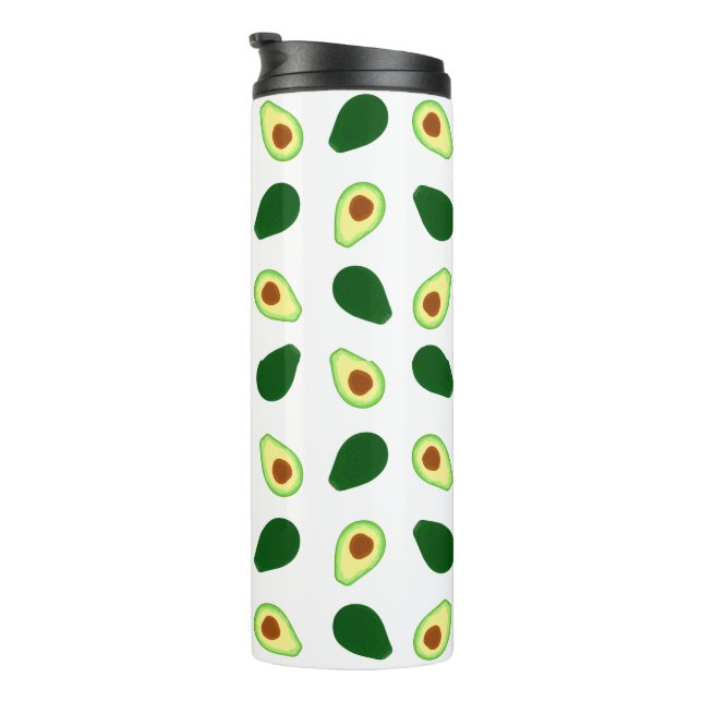 Avocado Muster bedruckte Thermal Tumbler Thermosbecher (Nach rechts gedreht)