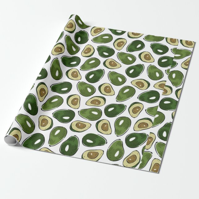 Avocado-Muster Geschenkpapier (Ungerollt)