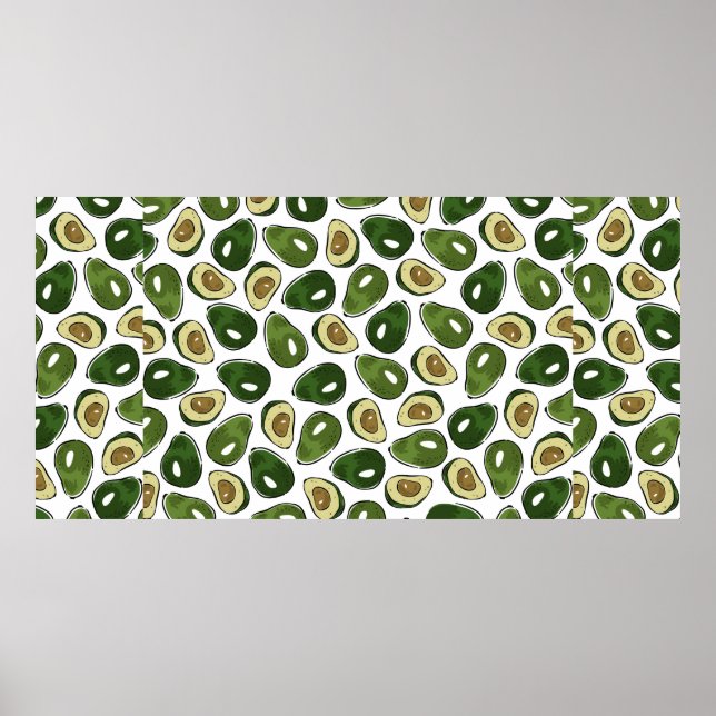 Avocado-Muster Poster (Vorne)