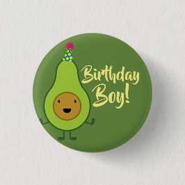 Avocado Niedlich 1. Geburtstag Junge Button Button
