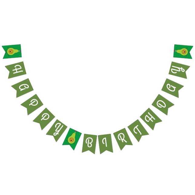 Avocado Niedlich Happy Birthday Banner (Alle)