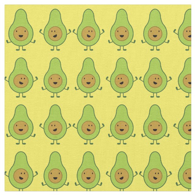 Avocado Niedlich Kids Cartoon Stoff (Nahaufnahme)
