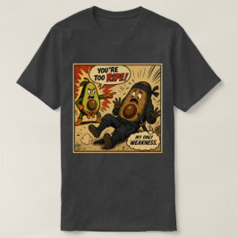 Avocado Ninja "Zu reif" — Lustiger Retro-Comic T-Shirt