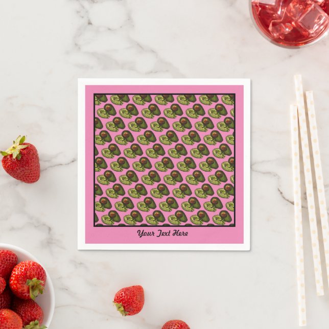 Avocado Paper Napkins - Fakultative Personalisieru Serviette (Beispiel)