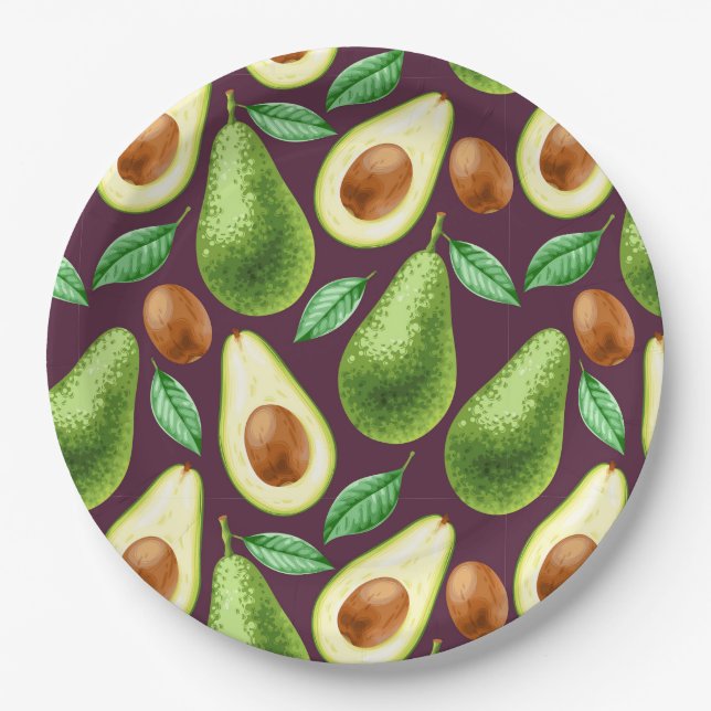 Avocado Papierplatte Pappteller (Vorderseite)
