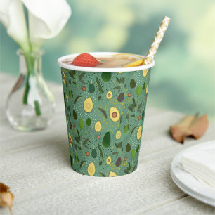 Avocado Party Pattern Pappbecher