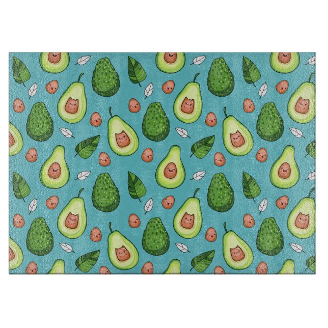 Avocado Pattern Cutting Board Schneidebrett (Vorderseite)