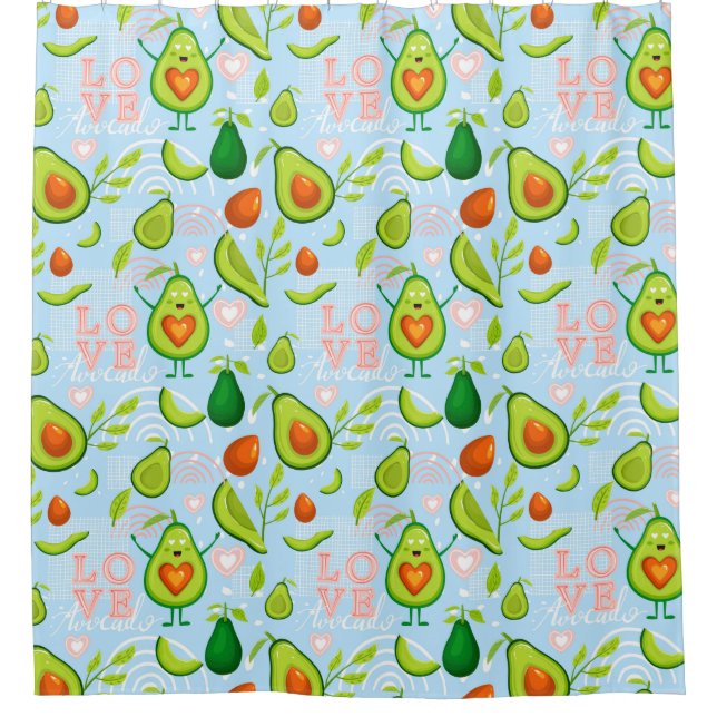 Avocado Pattern Duschvorhang (Vorderseite)