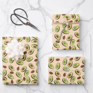 Avocado Pattern Geschenkpapier Set