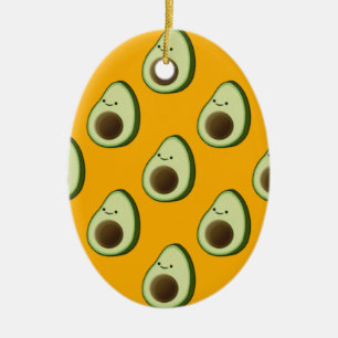 Avocado Pattern Keramik Ornament