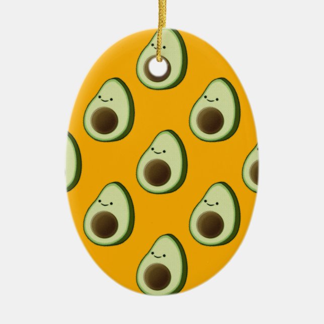 Avocado Pattern Keramik Ornament (Vorne)