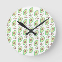 Avocado Pits Slices Fruit Hand Drawn Muster