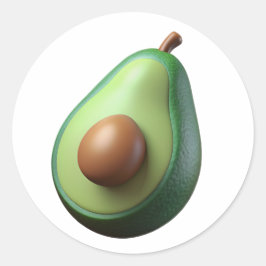 Avocado Plastic 3D - Étiquette rond brillant