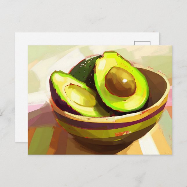 Avocado, Postüberquerung Postkarte (Vorne/Hinten)