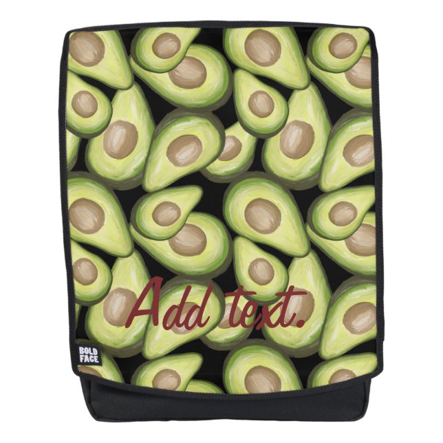 "Avocado" Print Backpack Rucksack (Vorderseite)