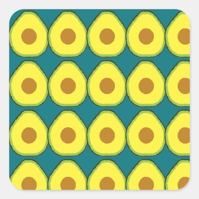 Avocado Quadratischer Aufkleber (Vorderseite)
