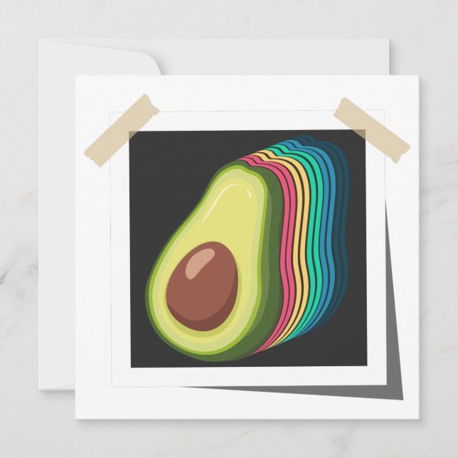 Avocado Retro Foto Farbschema Frucht Vintag (Vorderseite)