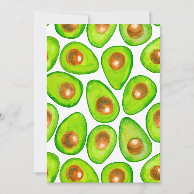 Avocado schneidet Aquarellfarben (Vorderseite)