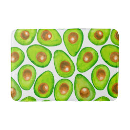 Avocado schneidet Aquarellfarben Badematte