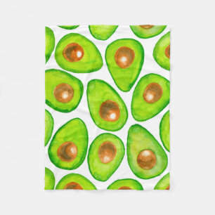 Avocado schneidet Aquarellfarben Fleecedecke