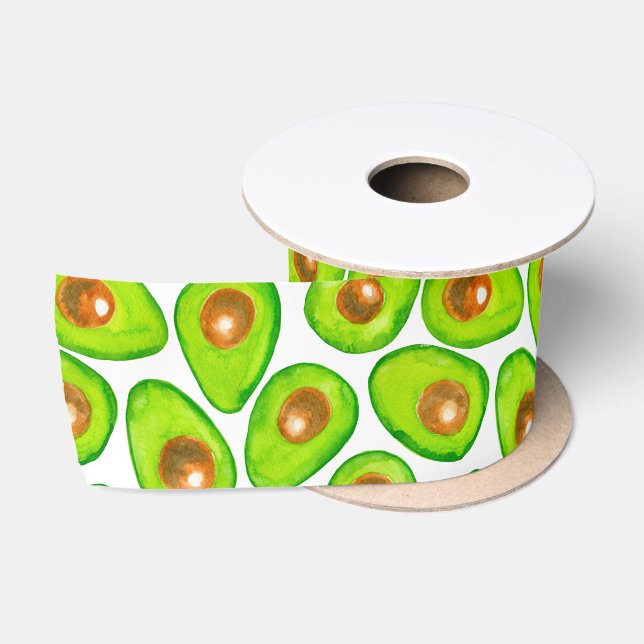 Avocado schneidet Aquarellfarben Satinband (Spule)
