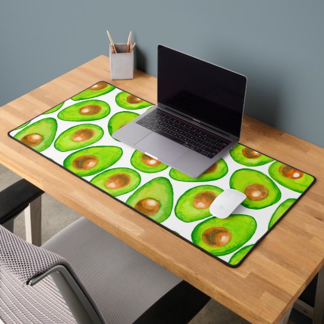 Avocado schneidet Aquarellfarben Schreibtischunterlage (Büro 2)