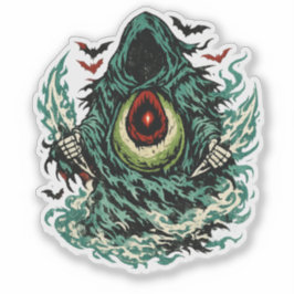 Avocado Shadow Phantom Halloween — Dark Art Retro  Aufkleber
