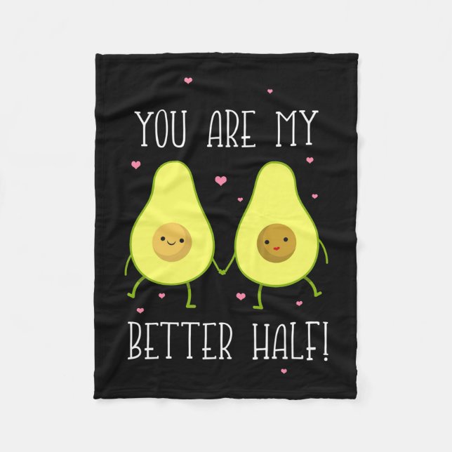 Avocado Sie sind meine bessere Hälfte Fleecedecke (Vorderseite)