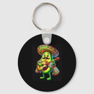 Avocado Sombrero Gitarre Cinco De Mayo Jungen Kind Schlüsselanhänger